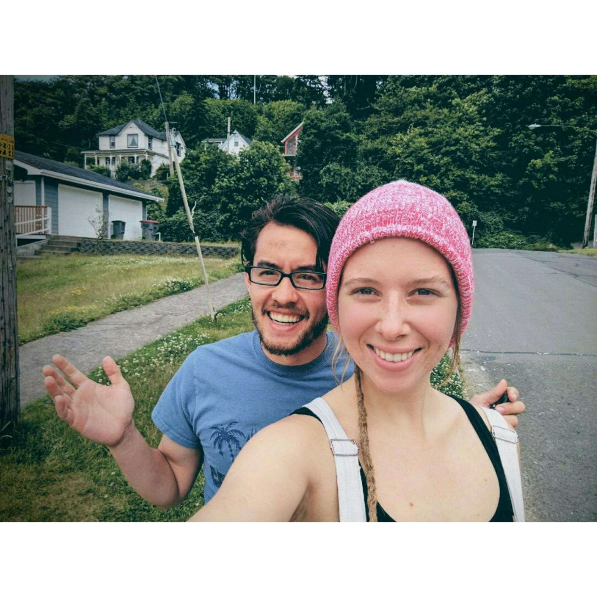 See! Goonies! That white house behind us is where Mikey lived in the Goonies, minus the crazy front door contraption.