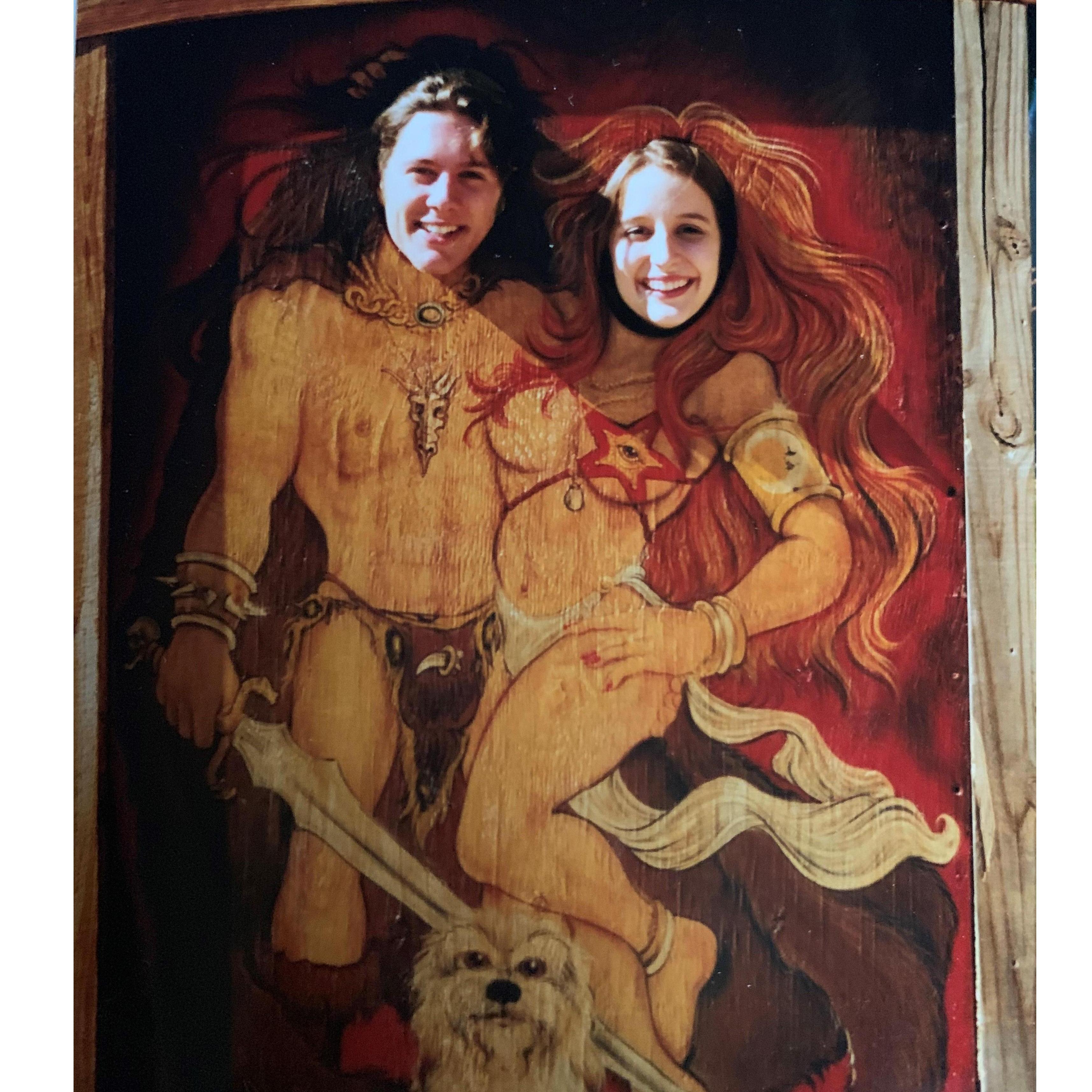 Texas Renaissance Festival circa 1997ish.  It appears Chloe even got into the action.