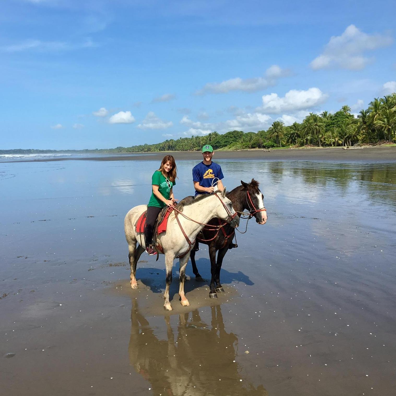 Our first international trip was to Costa Rica, where we road horses on the beach