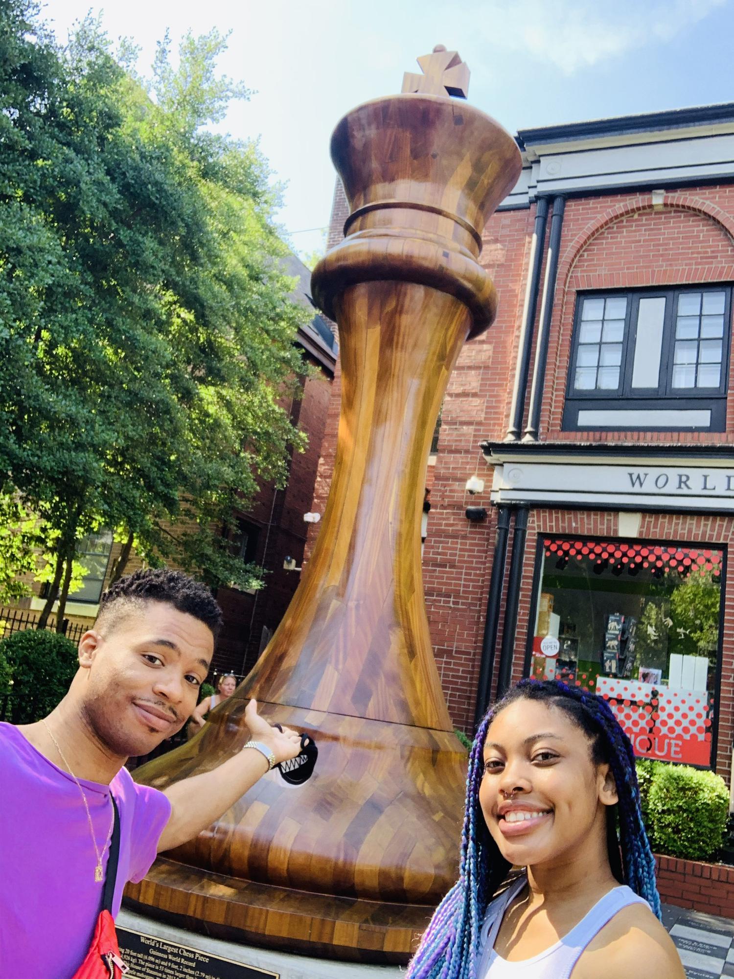 Here’s us with the world’s biggest chess piece! ♟