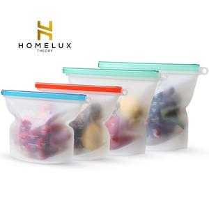 HOMELUX Reusable Silicone Food Storage Bags | Sandwich, Sous Vide, Liquid, Snack, Lunch, Fruit, Freezer Airtight Seal | BEST for preserving and cooking | UPGRADED SIZE - 2 Large & 2 small