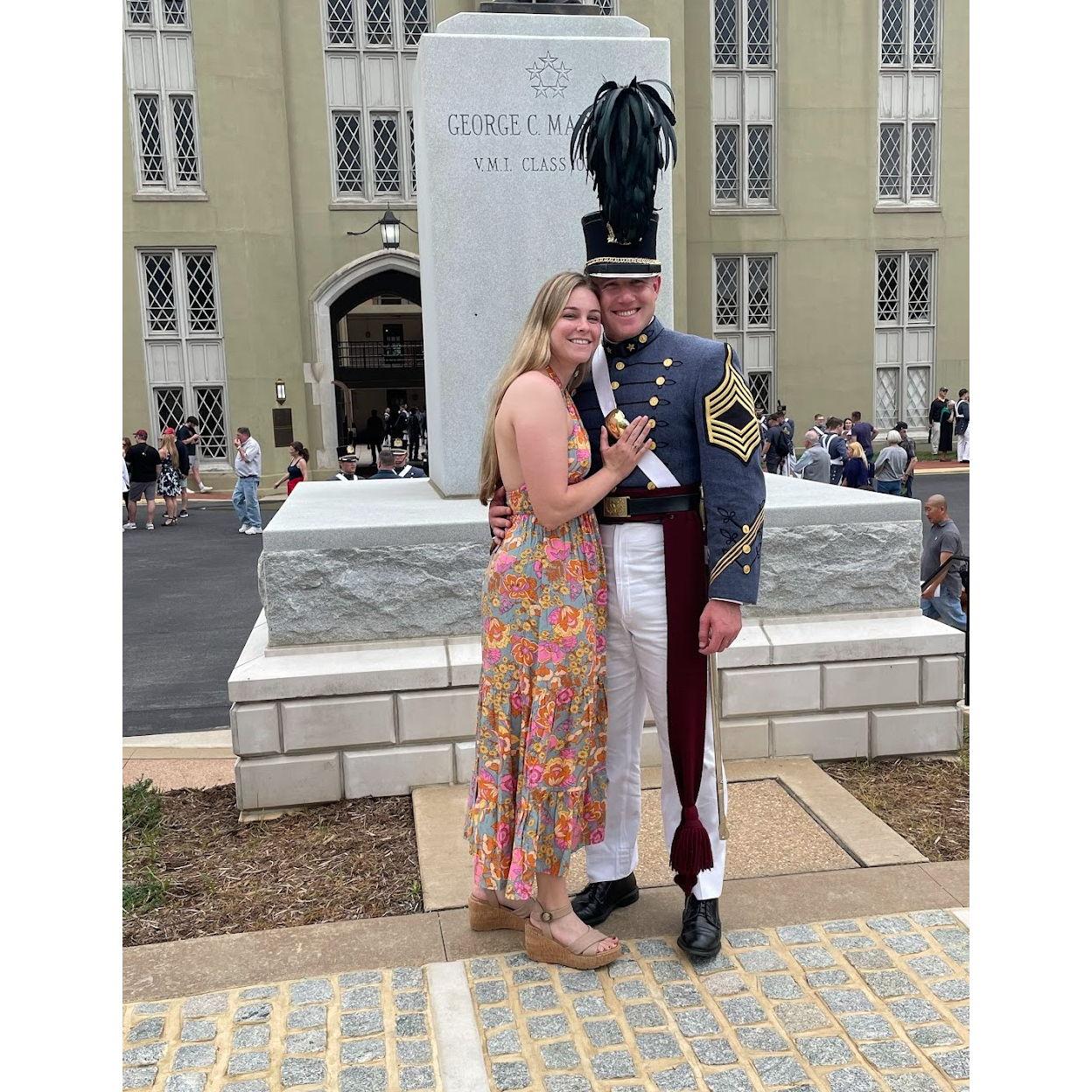 Bryson's last VMI parade, Haley's first!