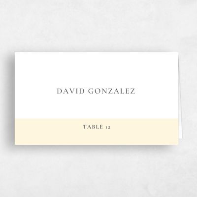 Butter, Yellow Wedding Place Card - Potter