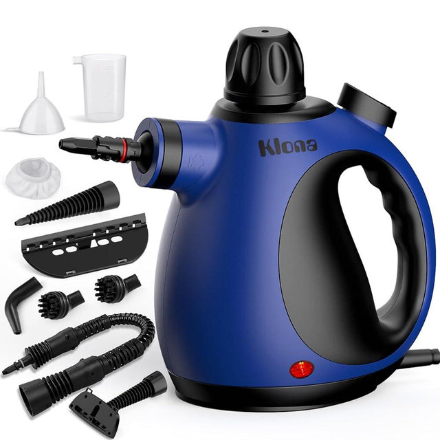 Klona Steam Cleaner, Multi-Purpose Handheld with 10 Accessories for Removing Steam Cleaner for All Dirt, Upholstery Furniture, Sofa, Tiles, Floor, Window, Car, Upholstery, Bathroom