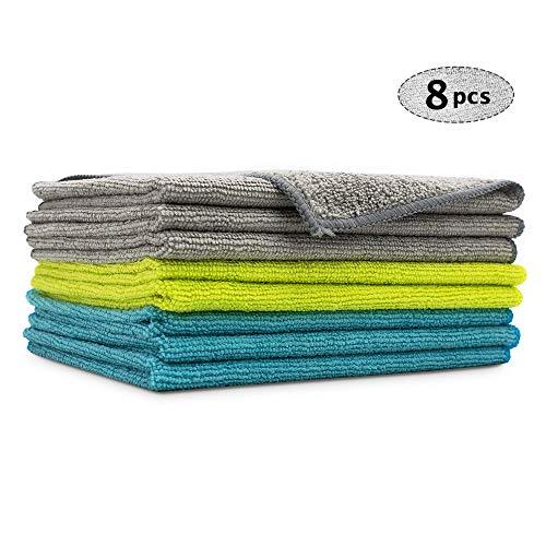 AIDEA Microfiber Cleaning Cloths Softer Highly Absorbent, Lint Free Streak Free for House, Kitchen, Car, Window Gifts(12in.x 16in.)—8PK