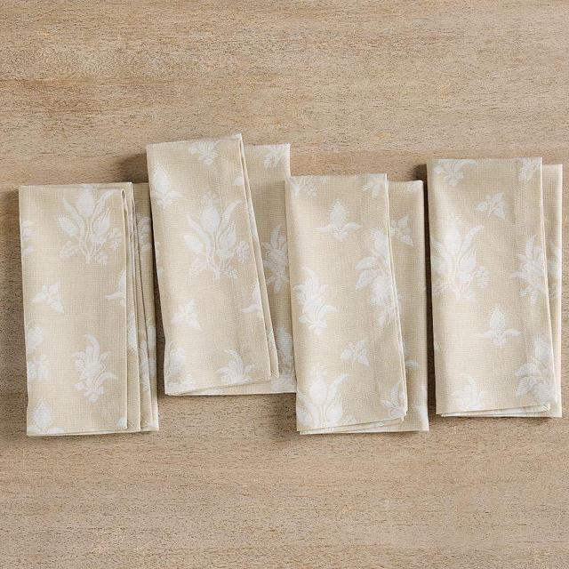 Camille Cotton Napkins, Set of 4 - Flax