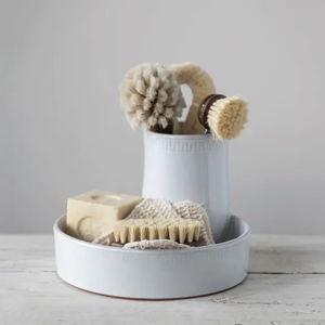 2 COMPARTMENT TERRACOTTA SERVING TRAY