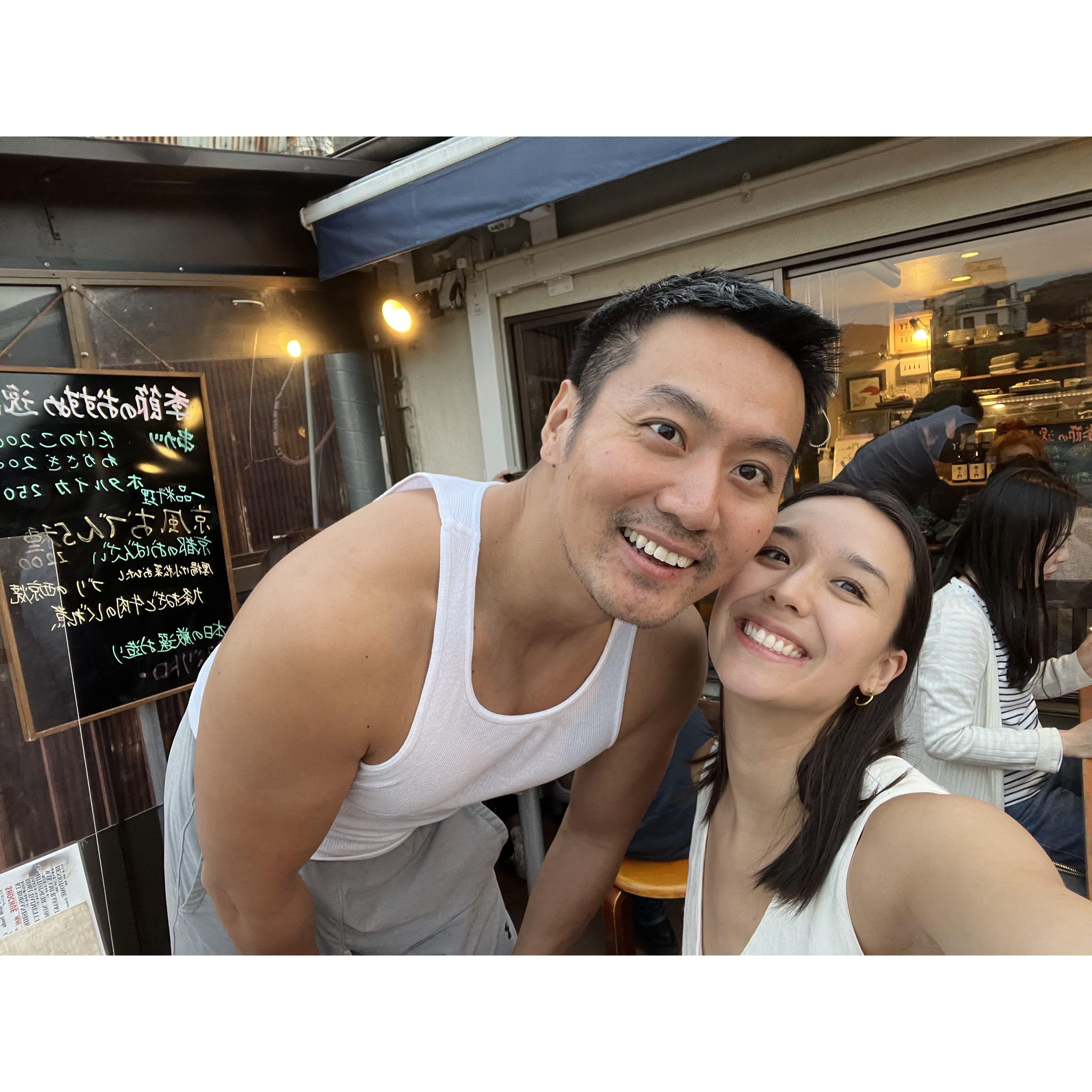 First selfie we took in Kyoto, Japan - which would end up being the first leg of our engagement trip!