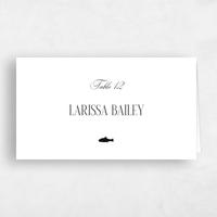 White Wedding Place Card - Lux Fish