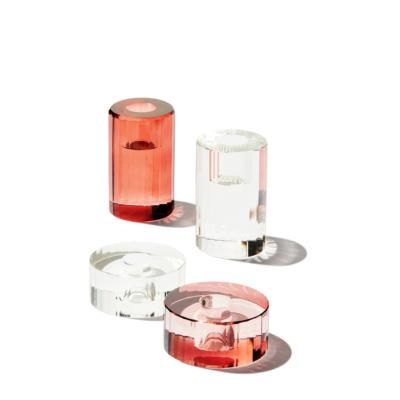 Nordic Glass Candleholders Facet - Clear