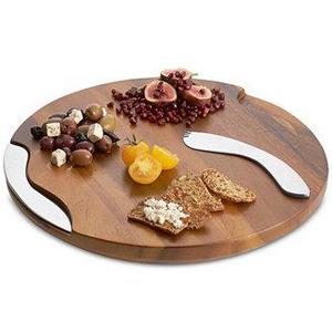 Nambe Cheese Board with Knife and Spreader