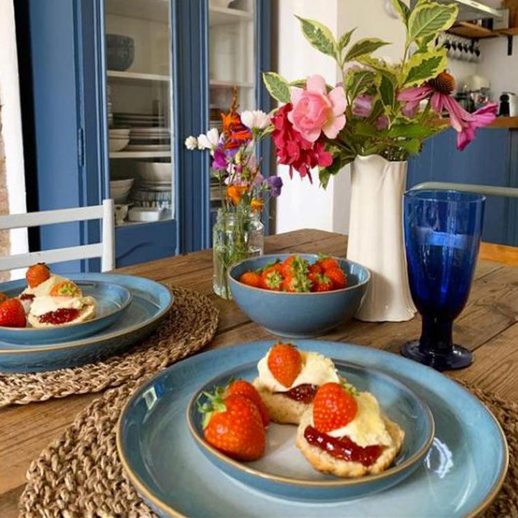 Denby, Azure Haze 12-Piece Dinnerware Set, Service for 4 | Zola