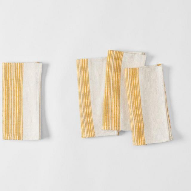 Natural with Gold Stripe Aden Napkin