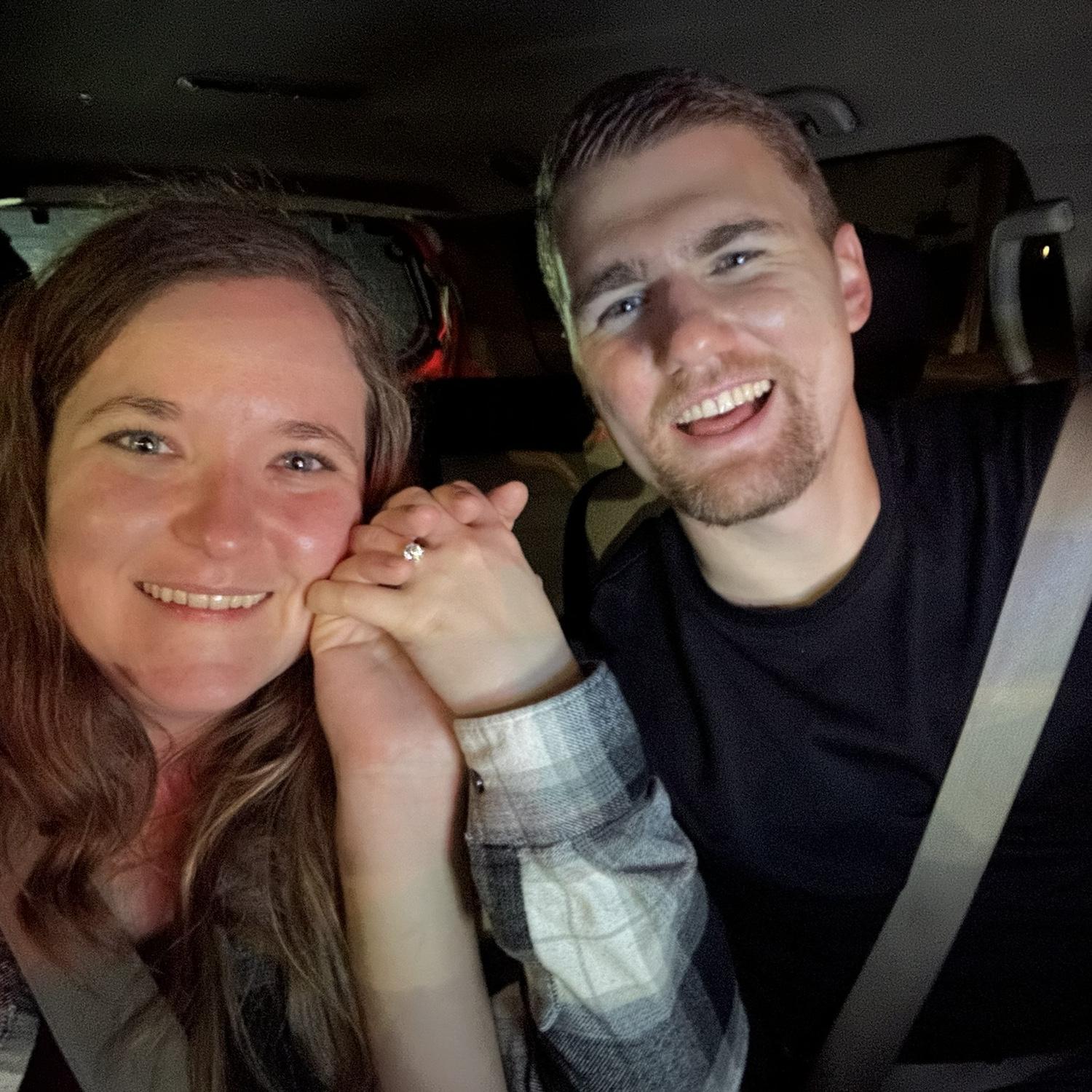 Moments after she said yes!