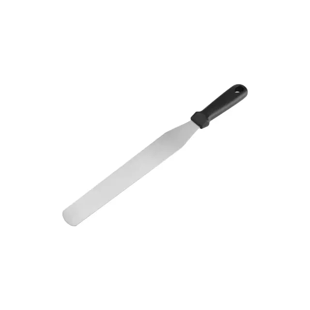 Unique Bargains Durable Stainless Steel Flat Icing Cream Frosting Spatula 1 Pc Black Length: 12inch