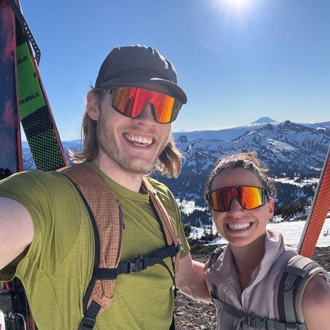 Sarah's first ski tour up Rainier (feelin' great up)