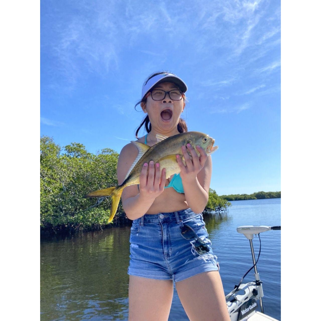 Believe it or not, Amy actually likes fishing with Jaxon. However, she cannot get over how slimy they are.