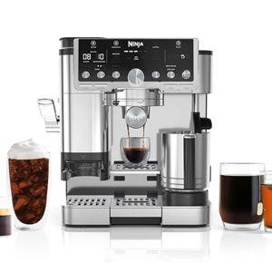 Ninja Luxe Café Pro Series, Espresso Machine, Drip Coffee, Cold Brew, Hot Water, Integrated Tamper, Built-in Grinder, Hands-Free Frother for Cappuccinos, Lattes, Americanos, Dairy or Non-Dairy, ES701