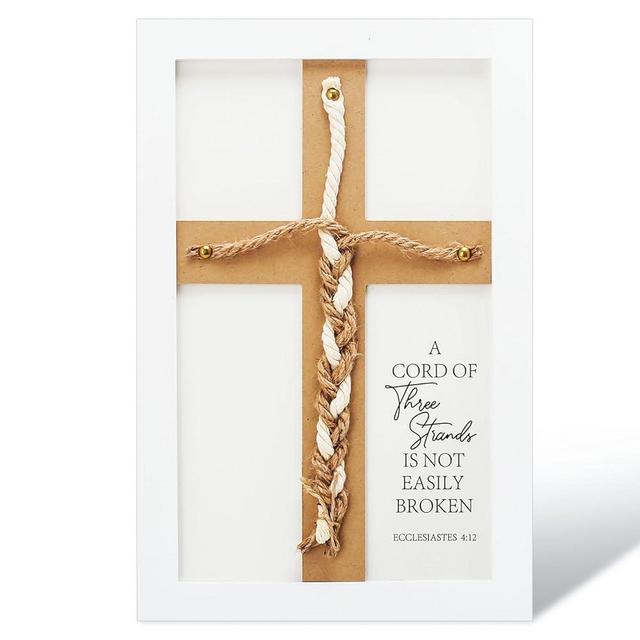 slcinwzdt A Cord of Three Strands Wedding Sign, Unity Cross for Wedding Ceremony, 15"×10" Wedding Knot Rope Ceremony, Unity Ceremony Ideas for Christian Wedding