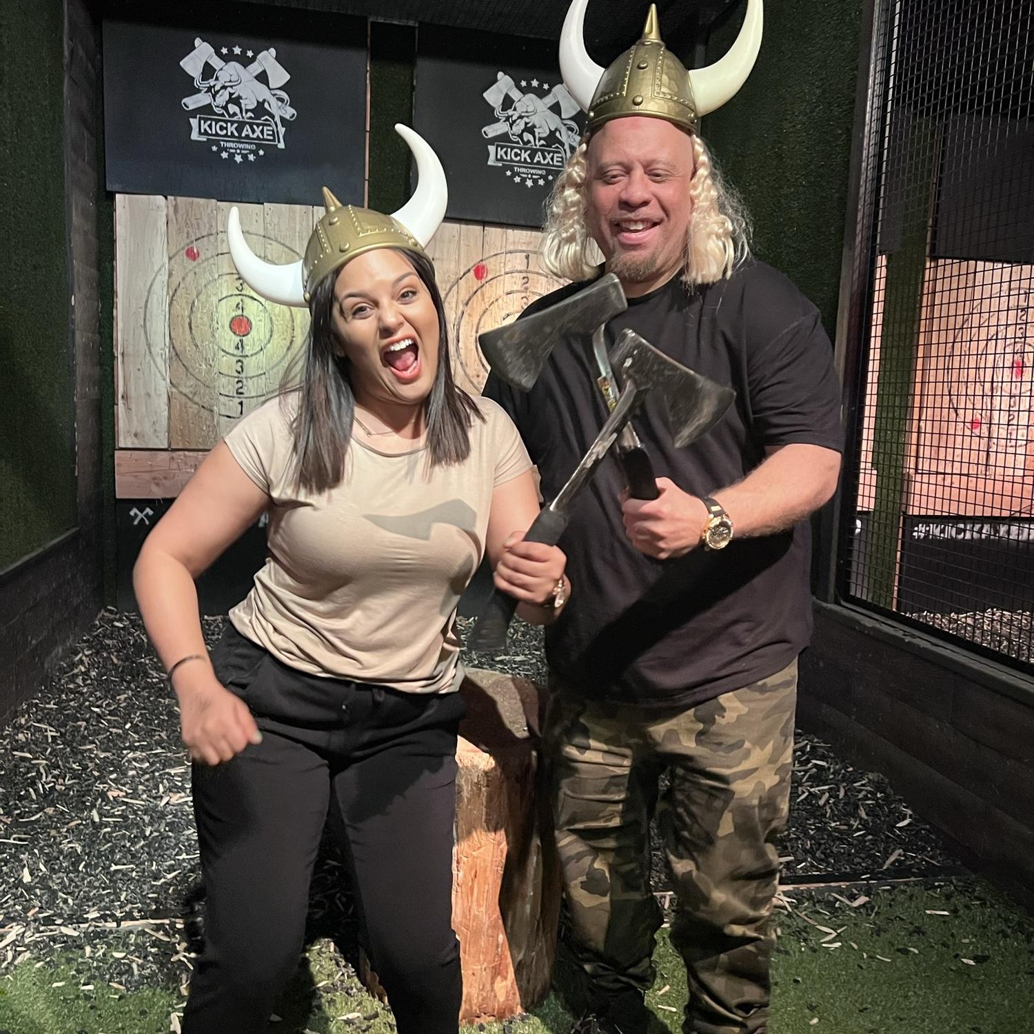 Never trust an angry woman with an axe 🪓 🤣🤣  but lets not get into how Ang took the Viking role seriously 😐😂
