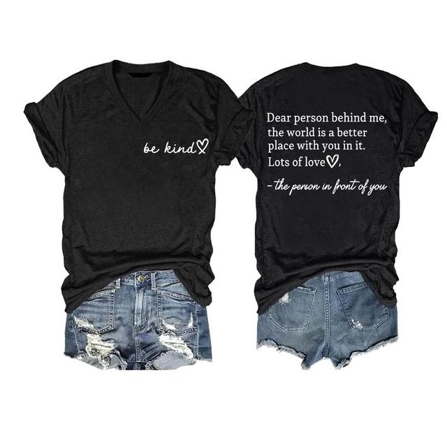 You Matter to The Person Behind Me Tshirt, You are Amazing Beautiful and Enough T-Shirt, Women Casual V Neck Tee Tops