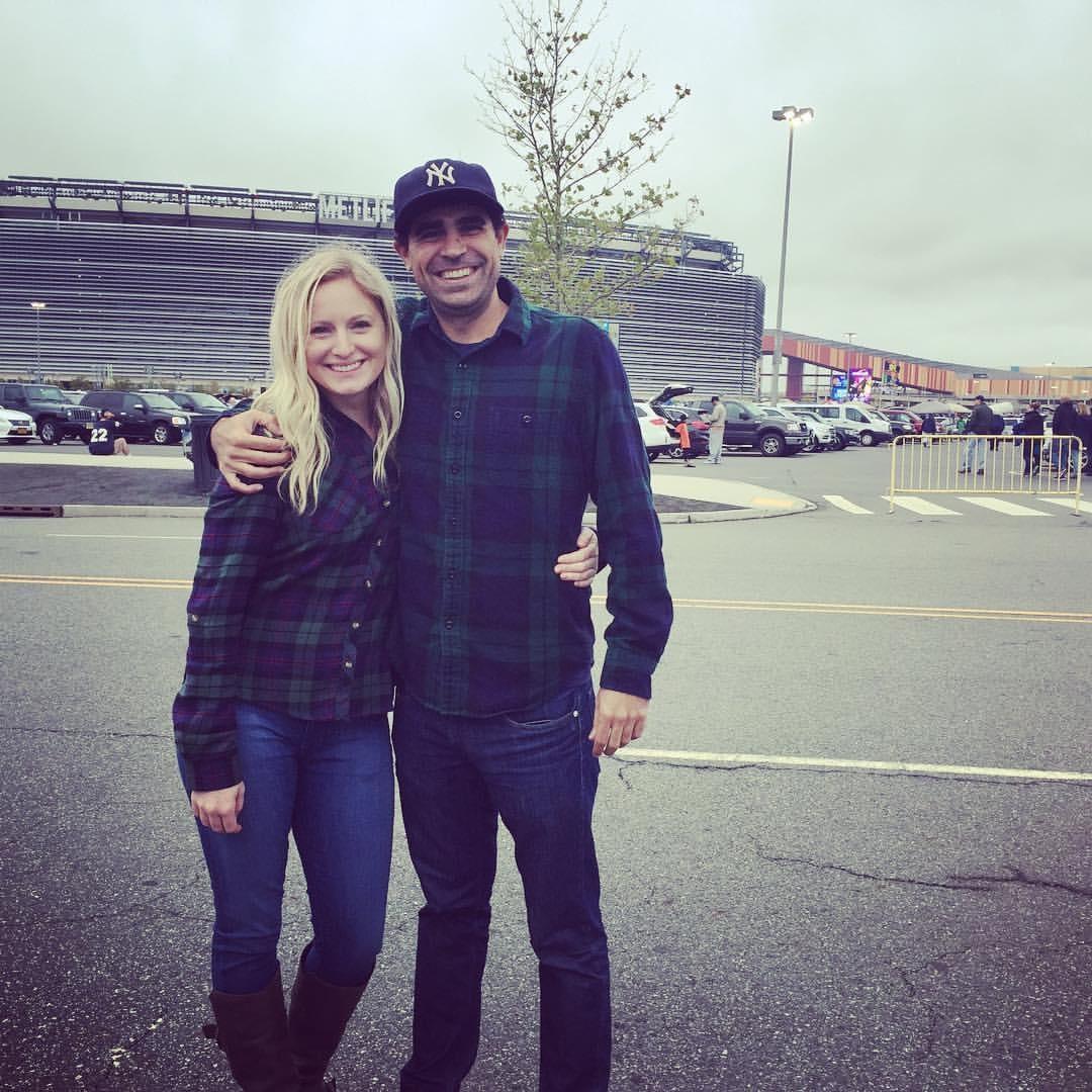 Football game at MetLife Stadium. Note the outfit coordination.