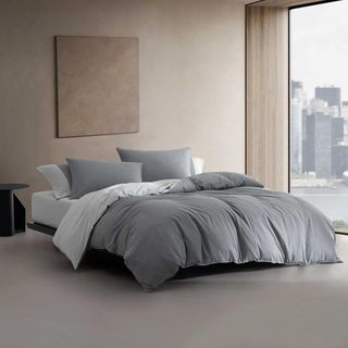 Contrast Weave Rekoop Sateen 3-Piece Duvet Set