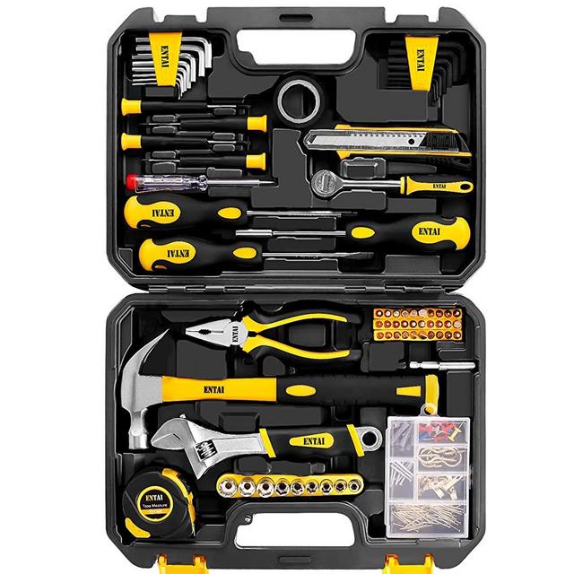 ENTAI Tool Set, 173-Piece Tool Kit for Men Women Home and Household Repair, General Household Hand Tool Set with Solid Carrying Tool Box, Home Repair Basic Tool Kit Sets for Home Maintenance