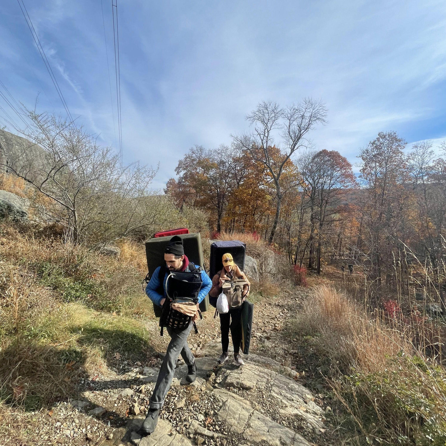 We met rock climbing! One of our favorite things to do together.