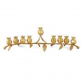 Y.Karshi Designer Pomegranate Branch Hanukkah Menorah
