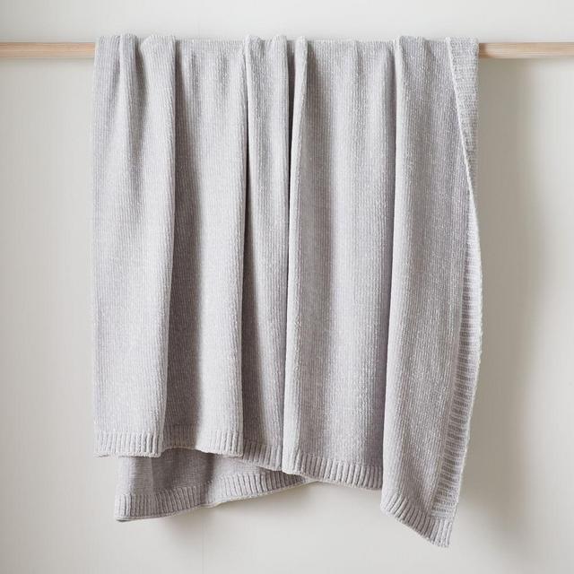 Luxe Chenille Throw, 60"x80", Frost Gray