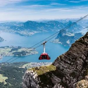 Cable Car ride in Lucerne Switzerland