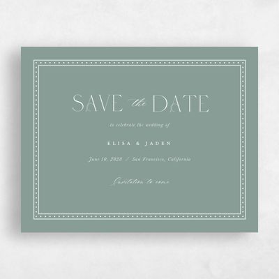 Rich Sage, Green Wedding Save the Date - Calidore Landscape