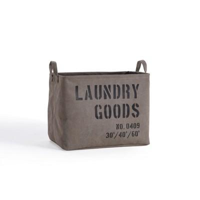 Danya B. Army Canvas Laundry Basket Sadle Brown