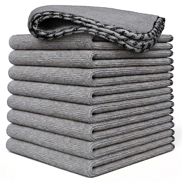 Chemical Guys AllSwipe Multi-Purpose Microfiber Towels for Cars Microfiber Cleaning Cloth Gray Drying Towels Car Detailing for Wash Interior and Glass, 14 x 12 Inch - 9 Pack