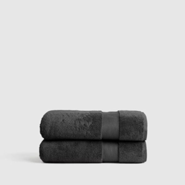 Turkish Ultra Luxe Plush Bath Towel (Set of 2) in Charcoal