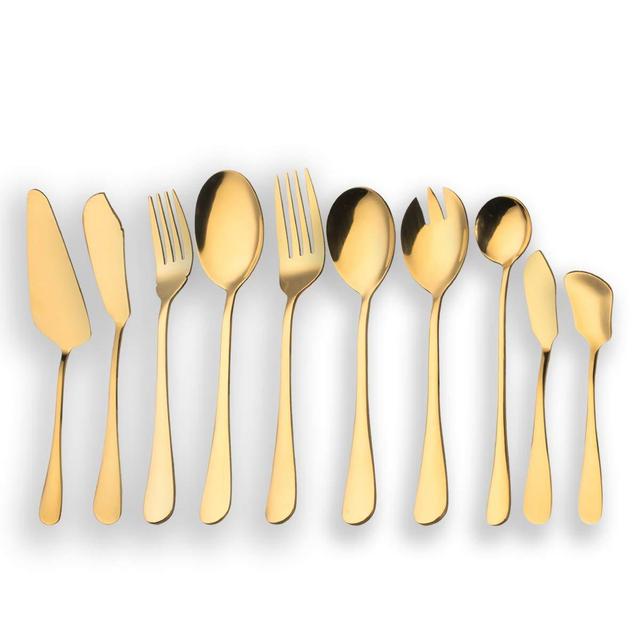 Berglander Titanium Gold Serving Flatware Set