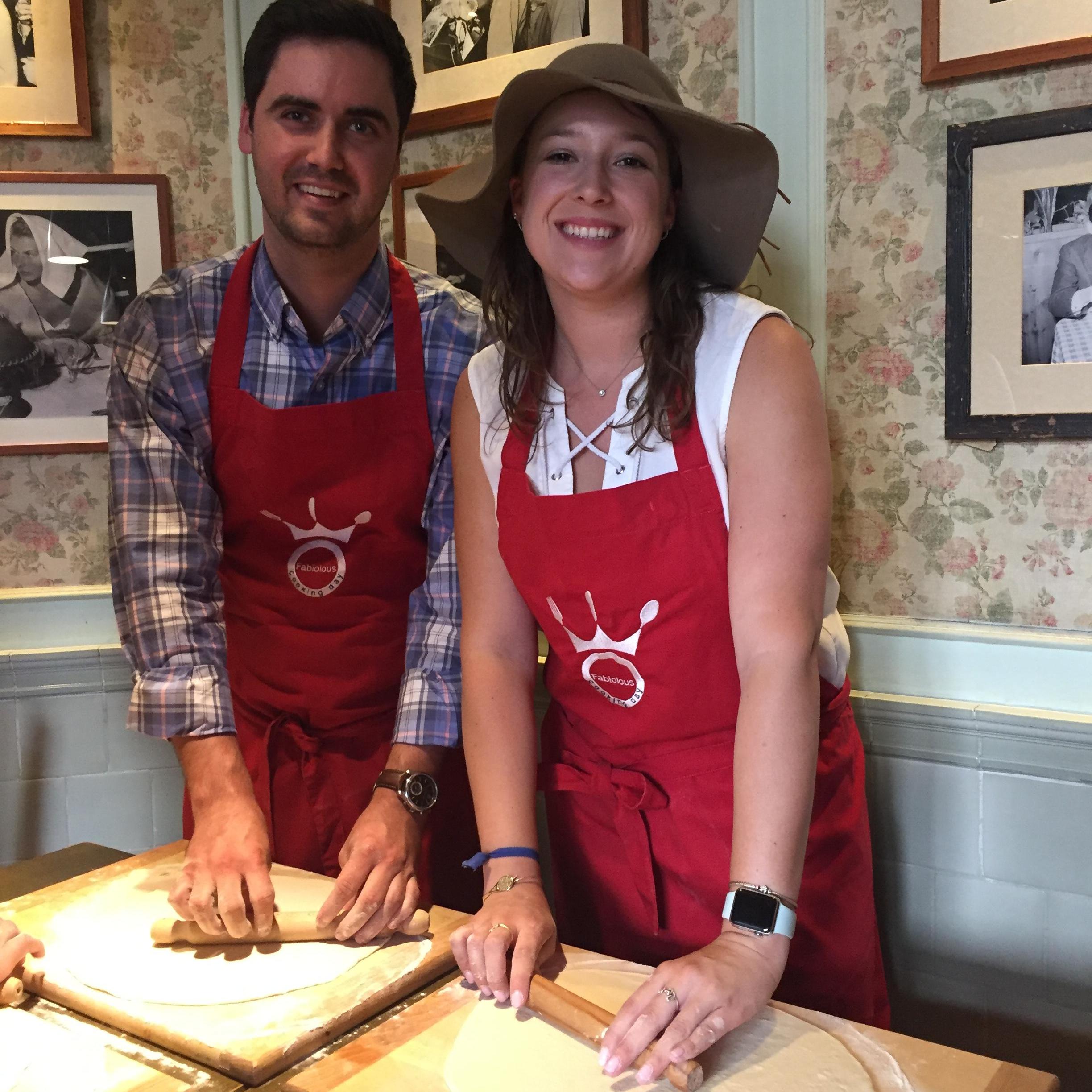 Making pizza in Italy.