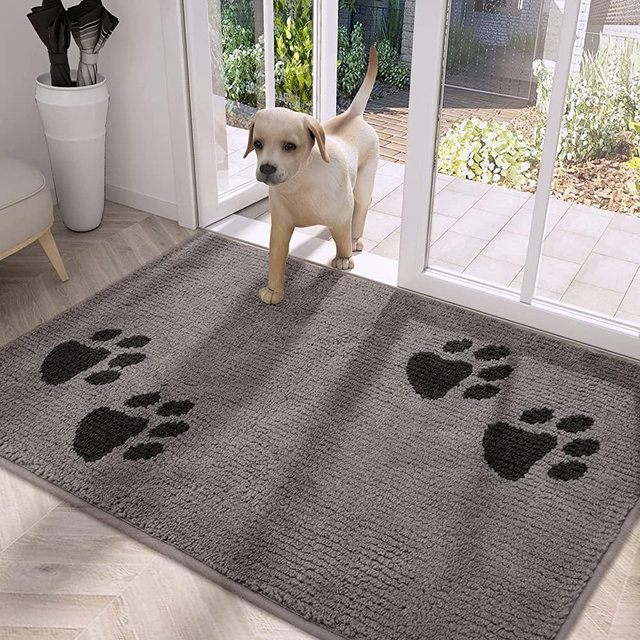 PURRUGS Dirt Trapper Door mat 31.5" x 47", Non-Skid/Slip Machine Washable Entrance Rug, Shoes Scraper, Dog Door Mat, Super Absorbent Floor mat for Muddy Wet Shoes and Paws