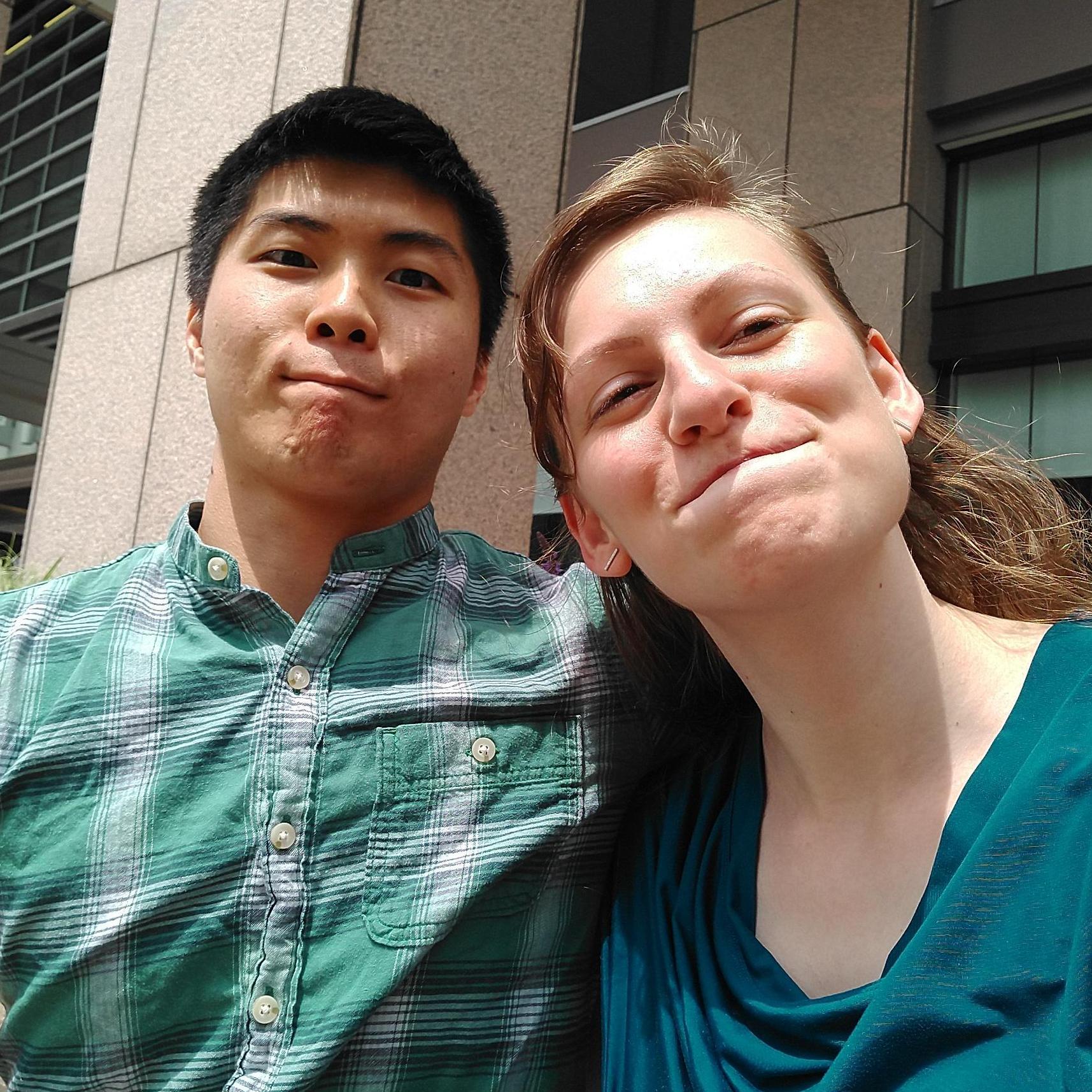 In front of the MIT Sloan business school. The weather was gorgeous. Apparently, we are comfortable with each other enough to make weird faces. Libbi copied Yong ;) (05/25/2019, Cambridge, MA)
