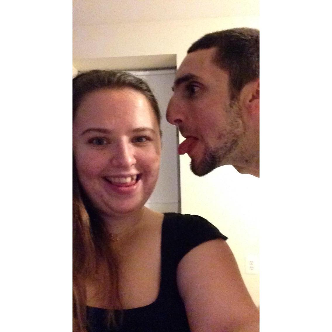 Being silly, like he always is ;p