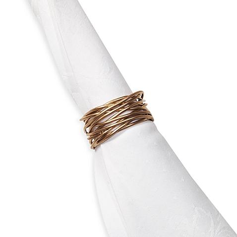 Twist Wire Napkin Ring in Brushed Gold