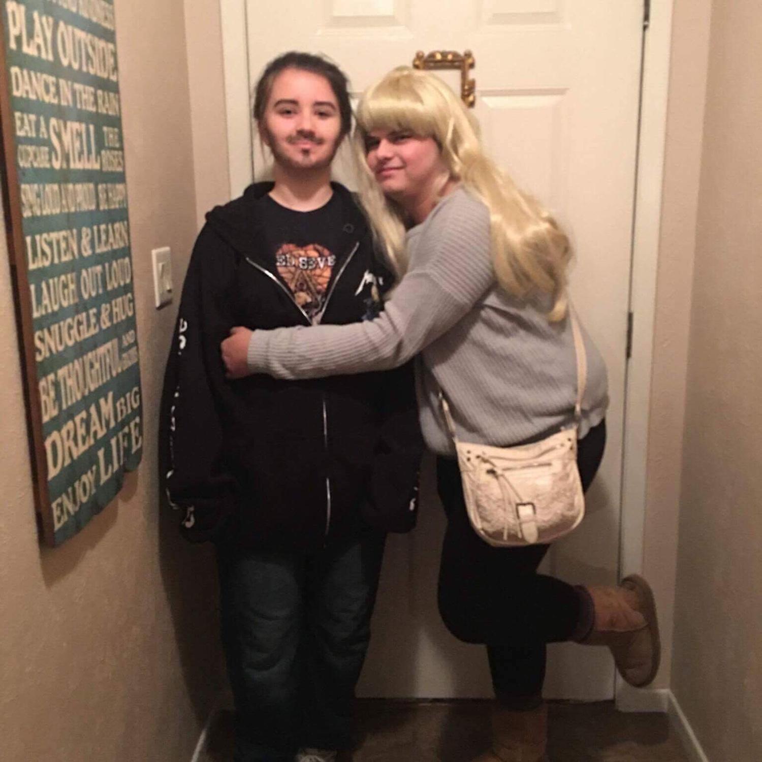 Clarice and Dalton dressed as Clarice and Dalton, Halloween 2017