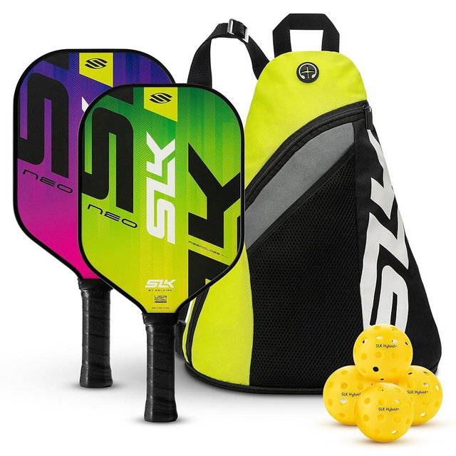 SLK by Selkirk Pickleball Paddle Bundles | SLK Neo Graphite & Fiberglass Pickleball Paddles Set of 2 | Pickleball Set Designed for Traction & Stability