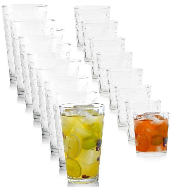 Gibson Home 16pc Glass Tumbler and Double Old Fashioned Set