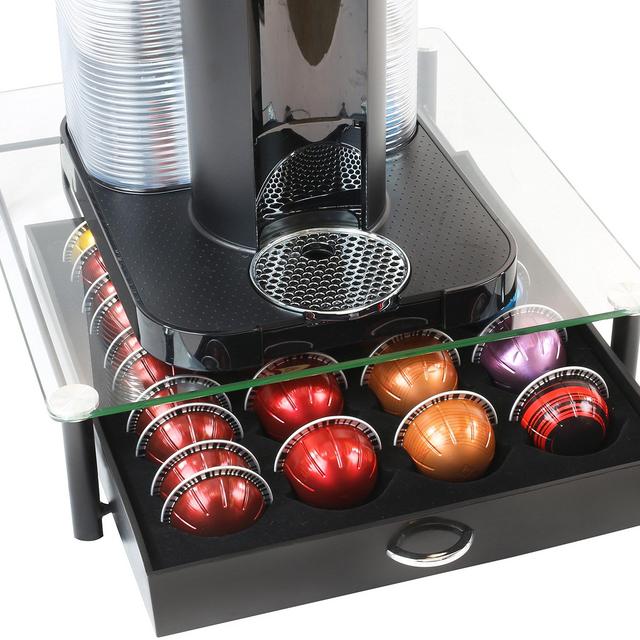 DecoBros Crystal Tempered Glass Nespresso Vertuoline Storage Drawer Holder for Capsules