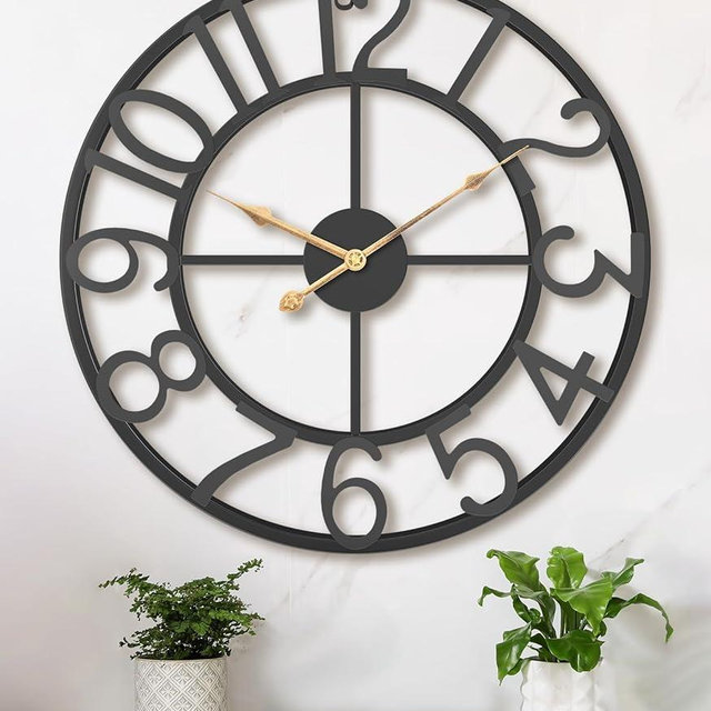 Pytha Sight Wall Clock Large for Living Room Decor,18 Inch Decorative Silent Non Ticking Battery Operated Analog Metal Wall Clocks for Kitchen,Bedroom,Office,Dinng Room