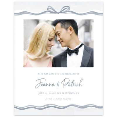 Grey Bordered Wedding Digital Save the Date - Darlington Photo