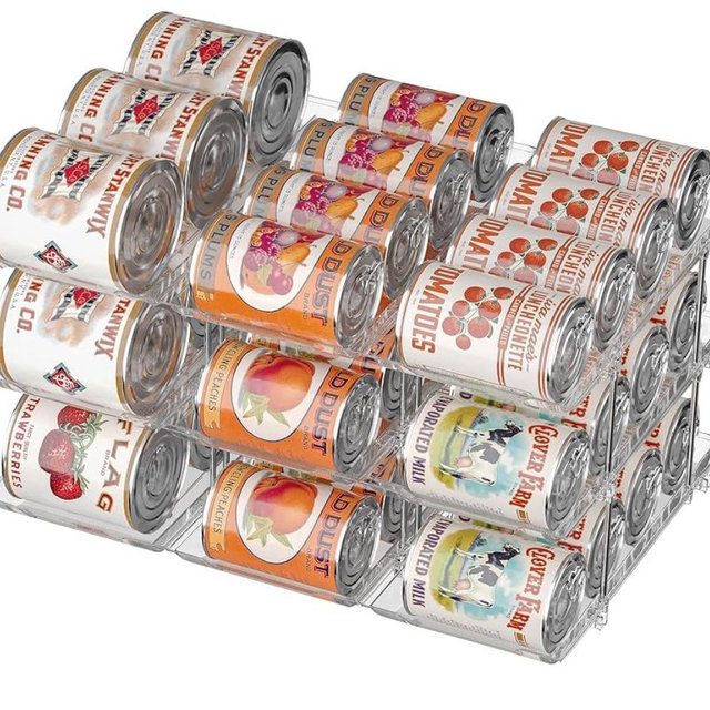 Can Organizer for Pantry Soda Can Organizer Automatic Rolling Food Pantry Storage Rack Can Dispenser for Fridge Holds 36 Cans, Fits 5.8-Inch Soda and Can, Set of 9