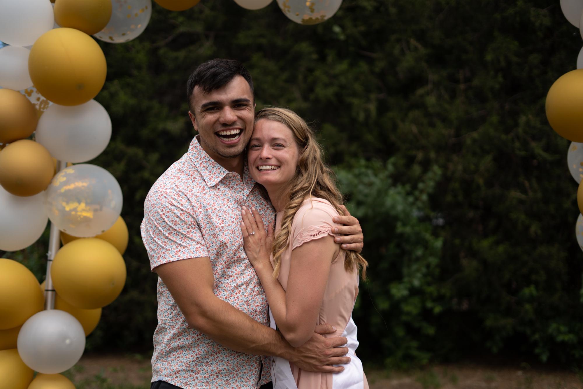 At the surprise engagement party